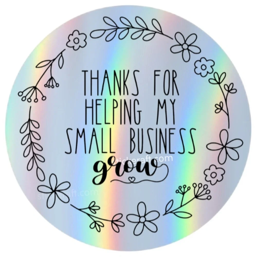 Thanks For Helping Us Grow, Small Business, Handmade Shop, Thank You Sticker